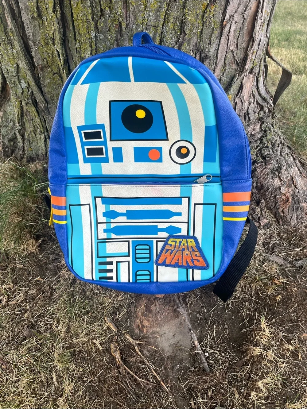 Star Wars Blue R2-D2 Kids Backpack with Orange Accents